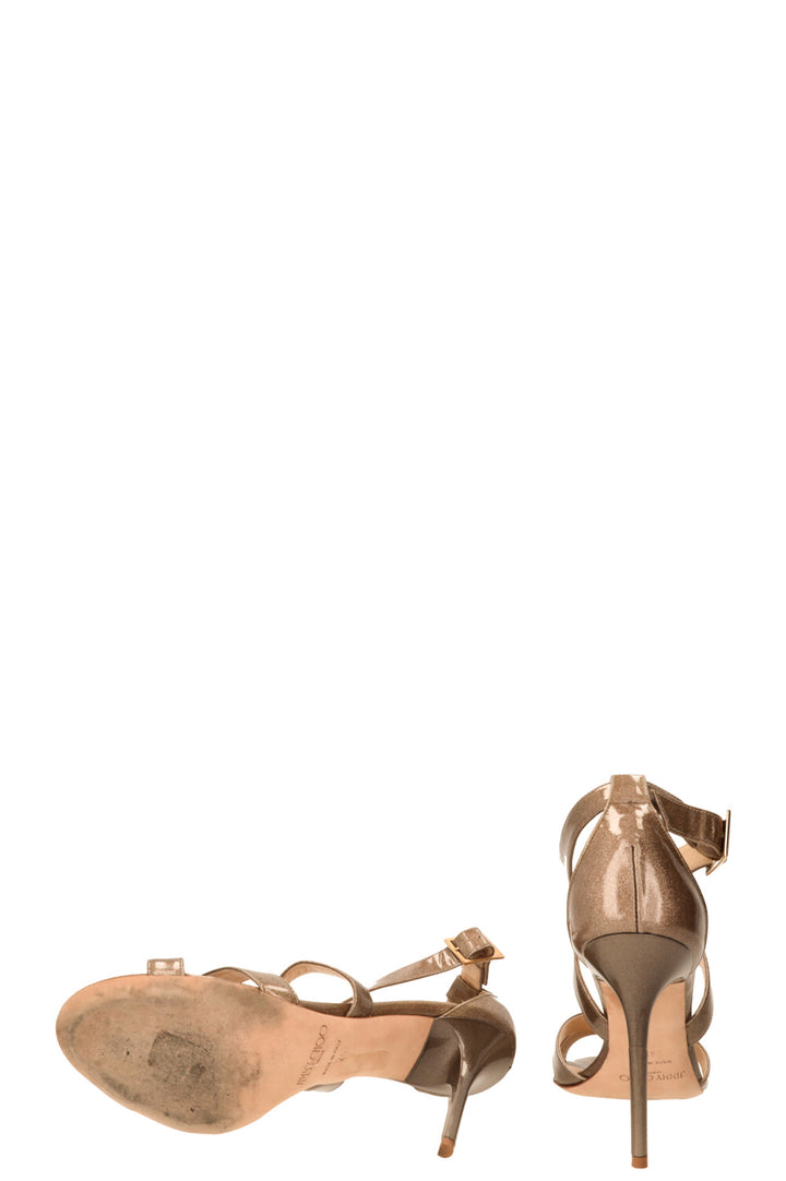 JIMMY CHOO Sandals Glitter Gold Taupe