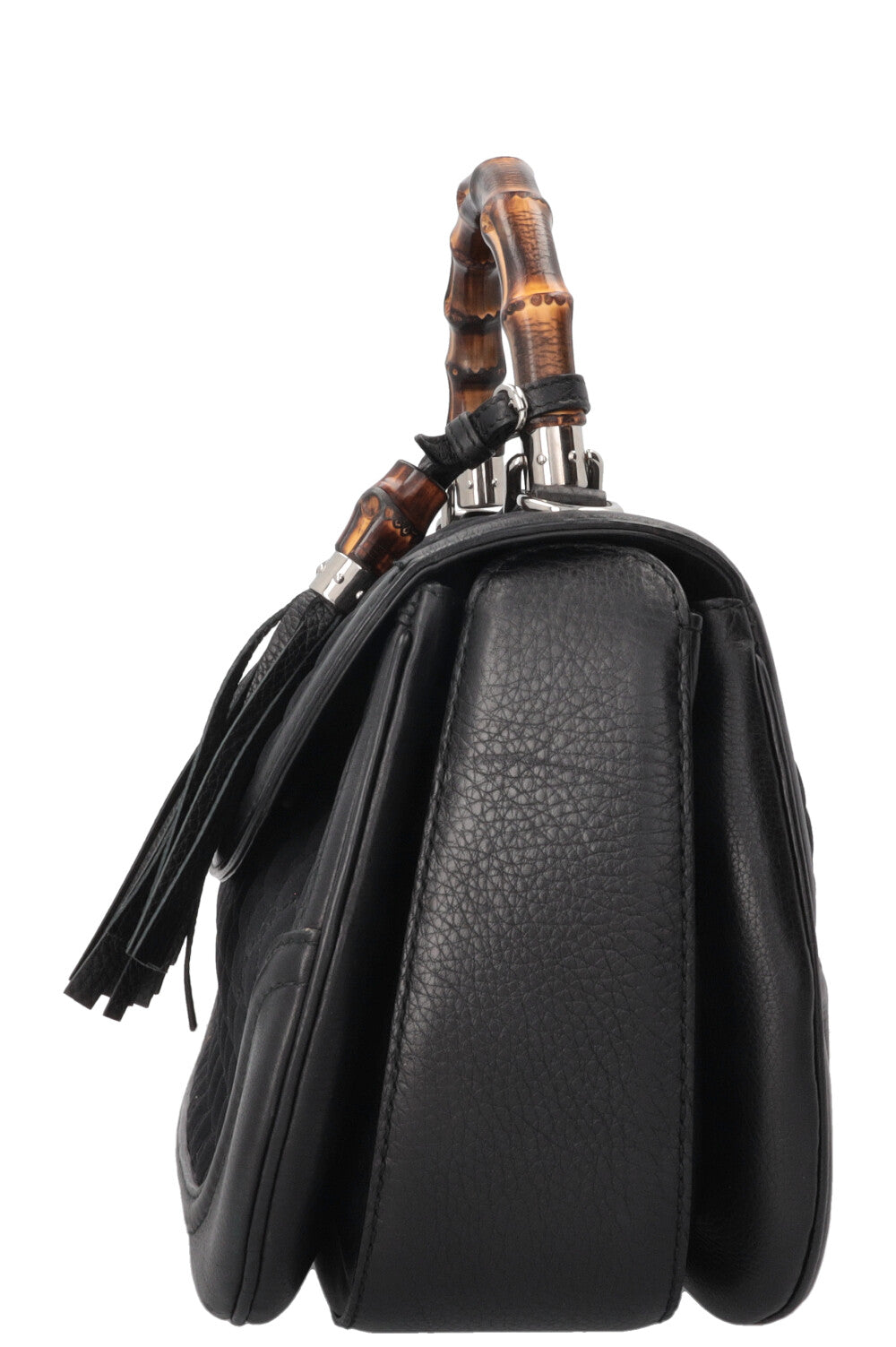 Sac GUCCI 1947 en néoprène avec anse en bambou et motif GG noir