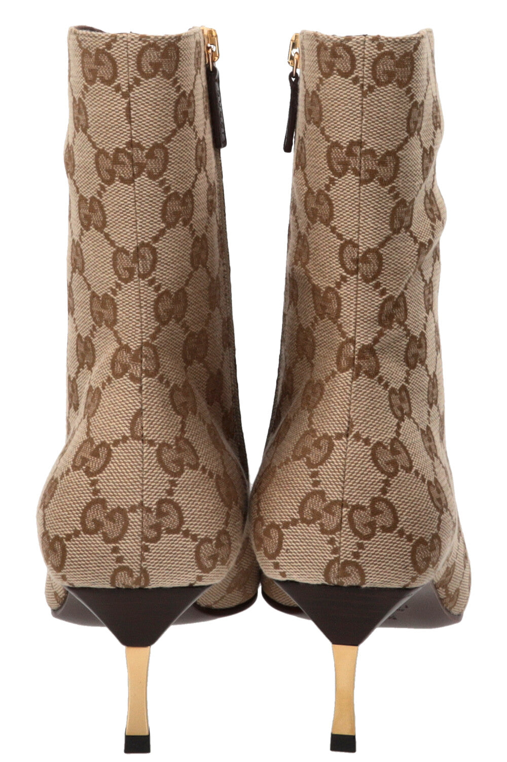 GUCCI 55 Bombshell Ankle Boots Canvas Beige