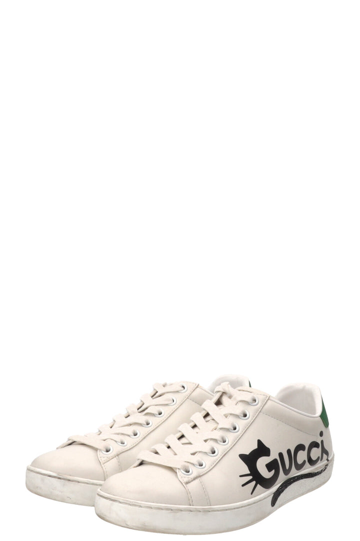 GUCCI Ace Kitten Logo Sneakers White