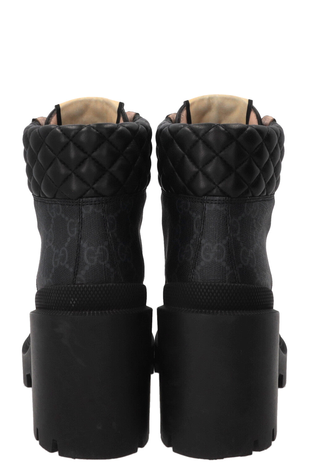 GUCCI Apollo GG Supreme Combat Boots Leather Black