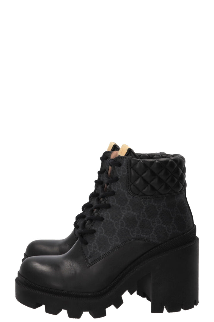 GUCCI Apollo GG Supreme Combat Boots Leather Black