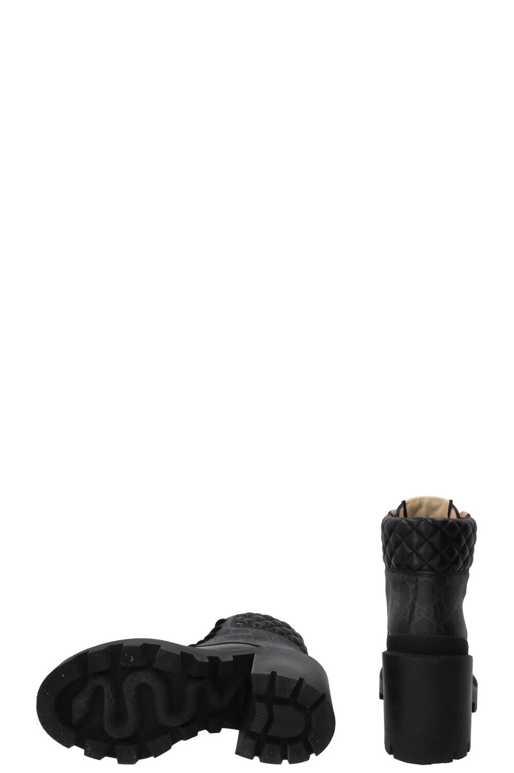 GUCCI Apollo GG Supreme Combat Boots Leather Black
