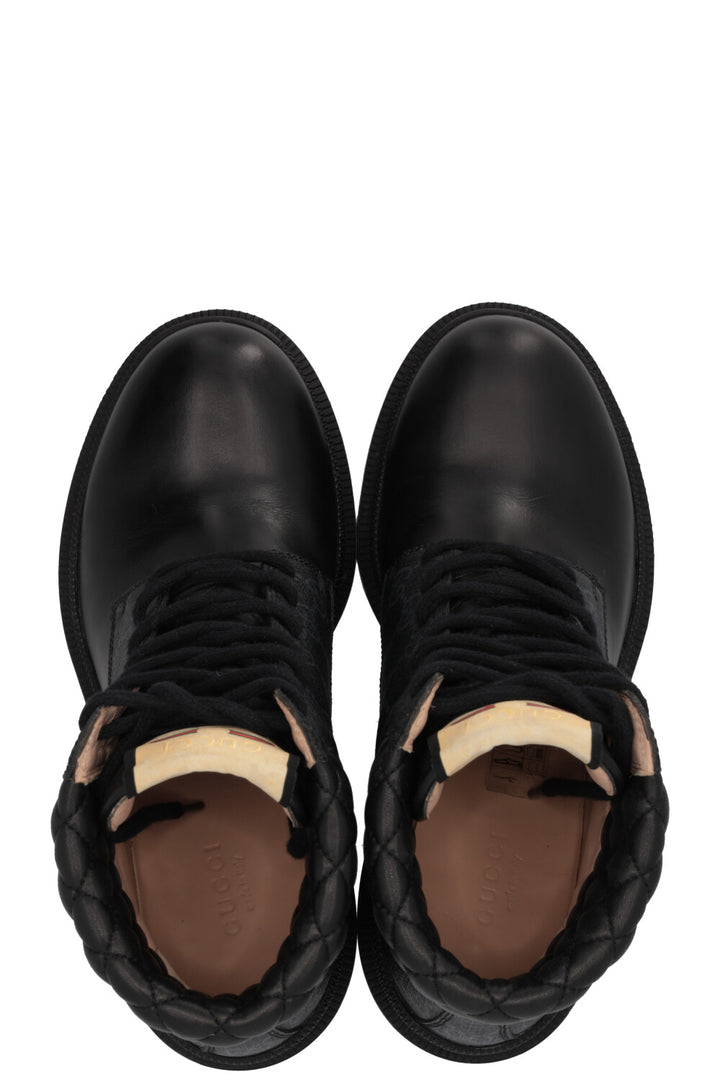 GUCCI Apollo GG Supreme Combat Boots Leather Black