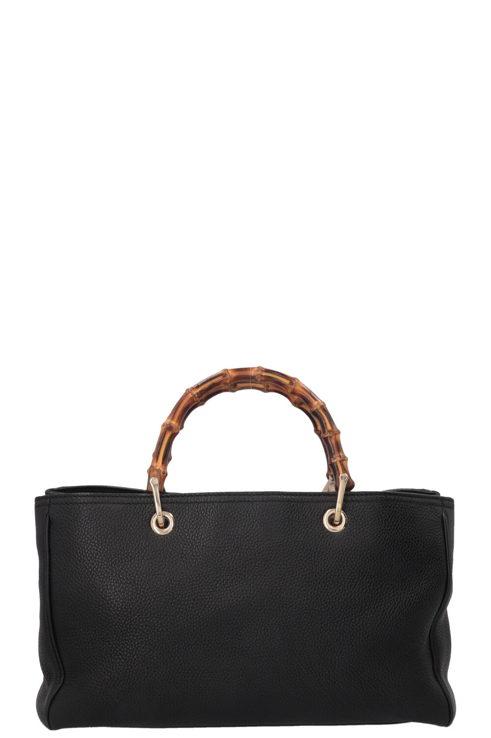 GUCCI Bamboo 2 Way Tote Medium Leather Black