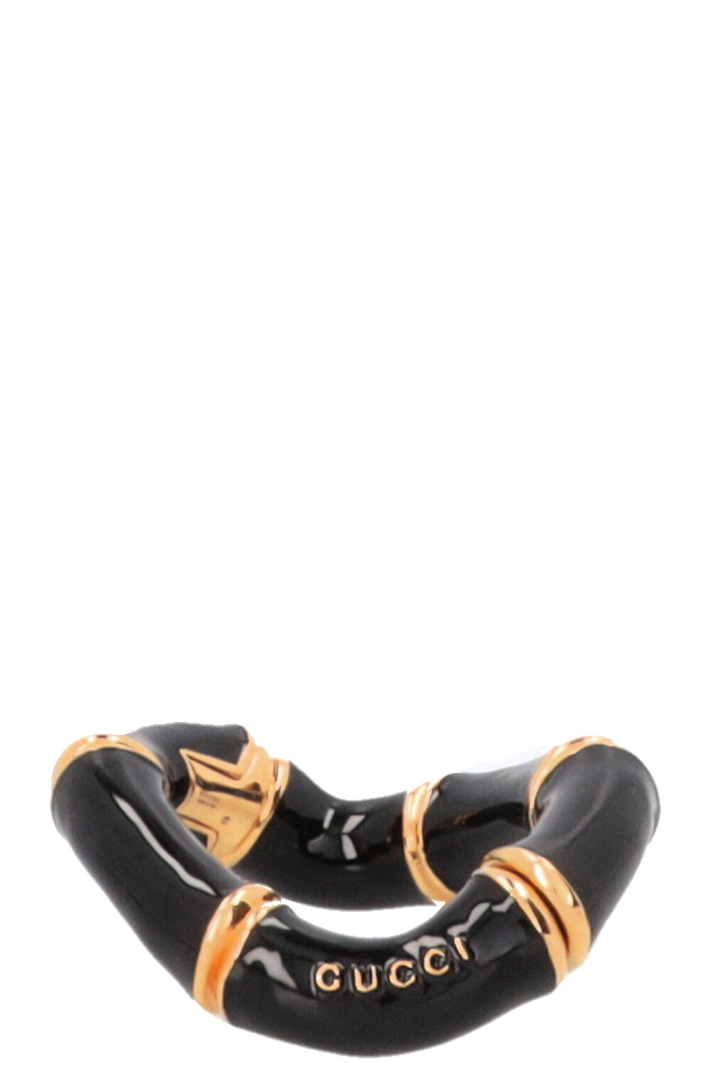 GUCCI Bamboo Cuff Bracelet Black Gold