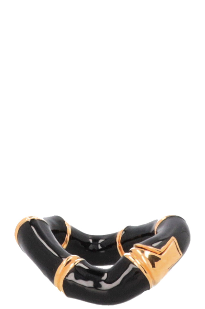 GUCCI Bamboo Cuff Bracelet Black Gold