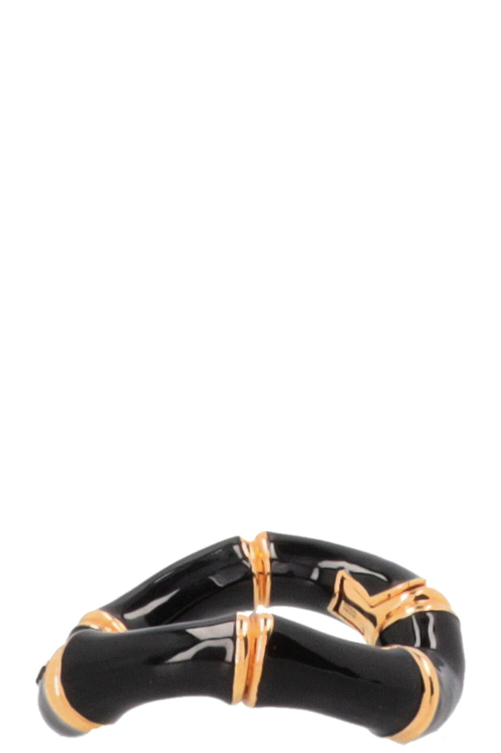 GUCCI Bamboo Cuff Bracelet Black Gold