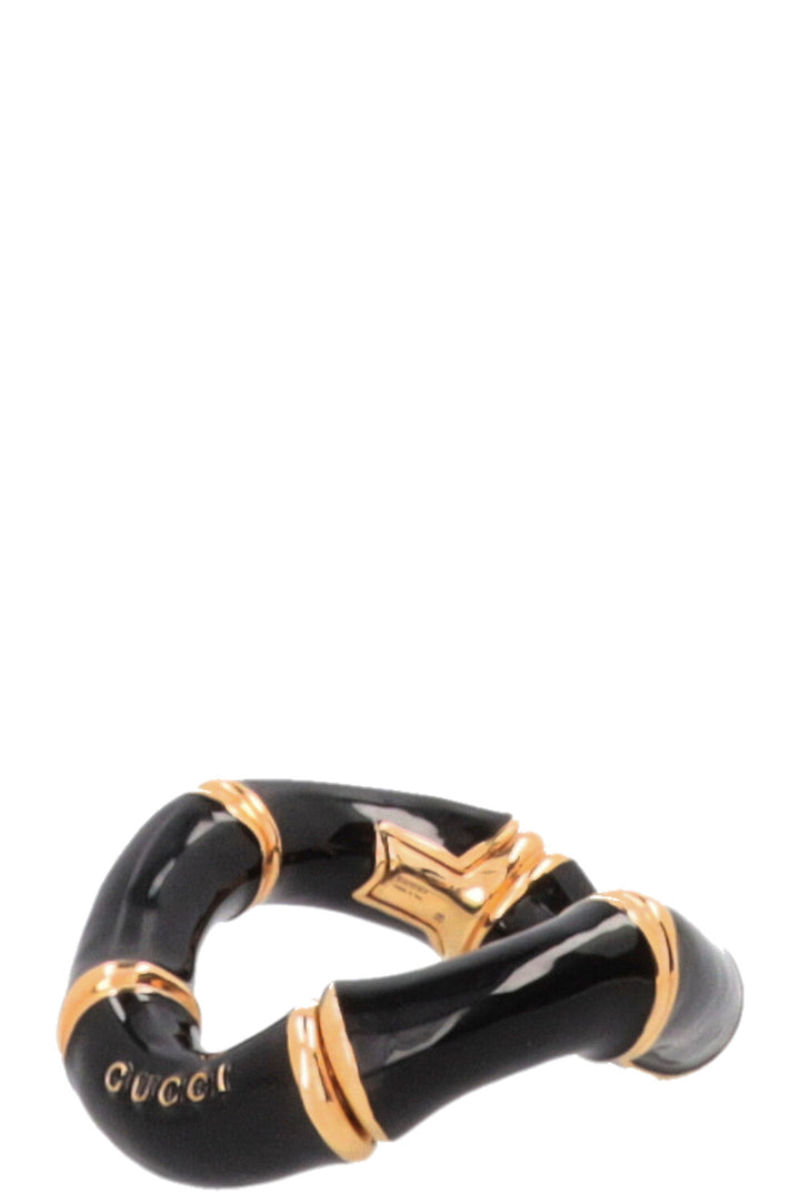 GUCCI Bamboo Cuff Bracelet Black Gold