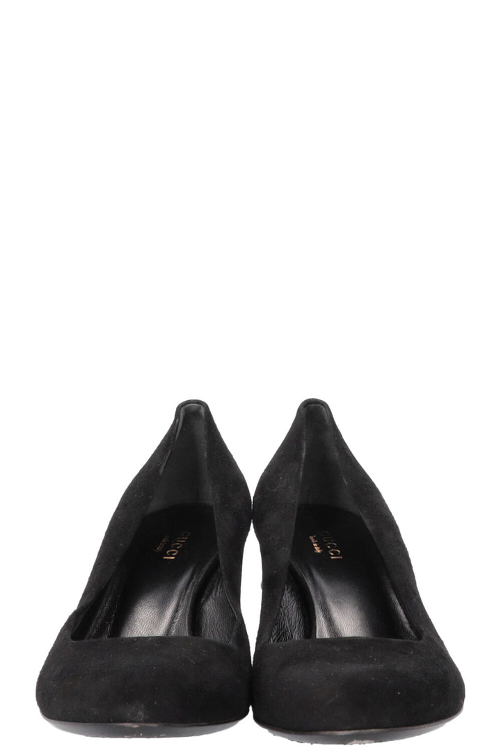 GUCCI Bamboo Pumps Suede Black