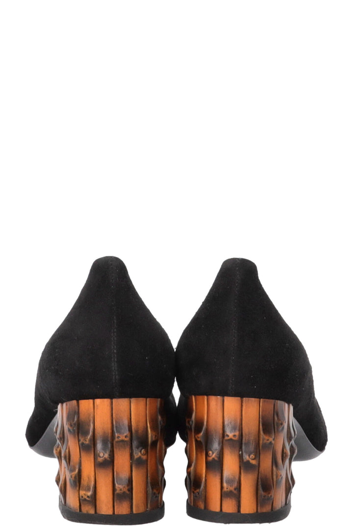 GUCCI Bamboo Pumps Suede Black