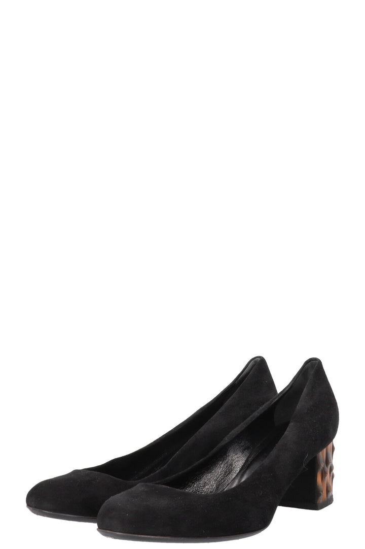 GUCCI Bamboo Pumps Suede Black