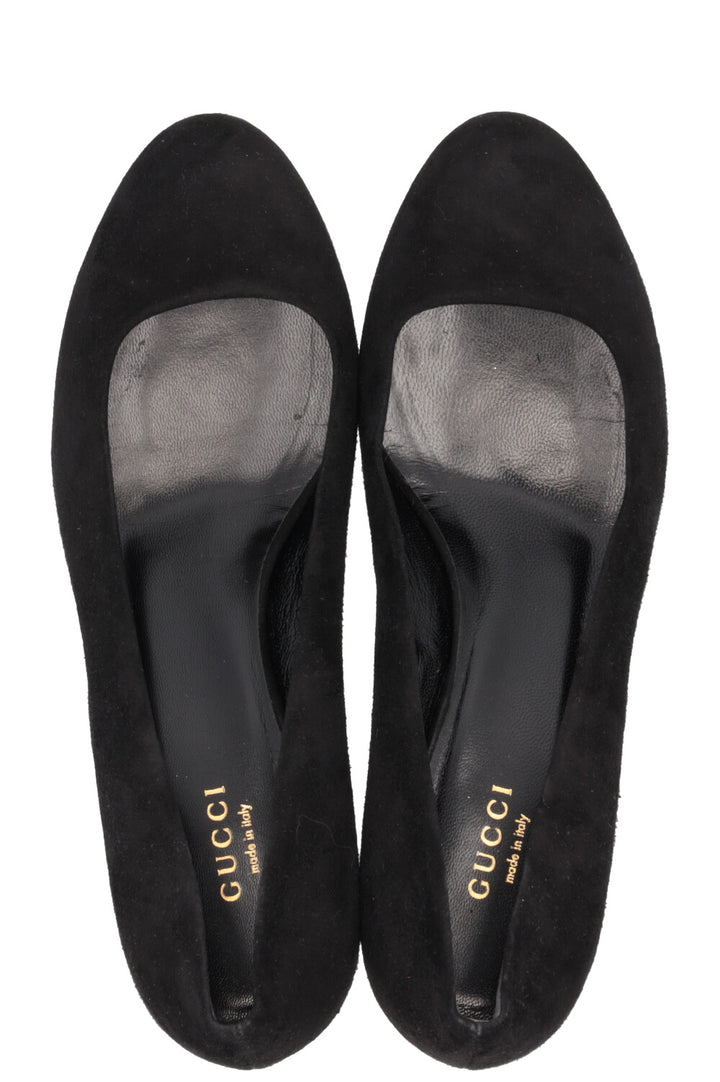 GUCCI Bamboo Pumps Suede Black