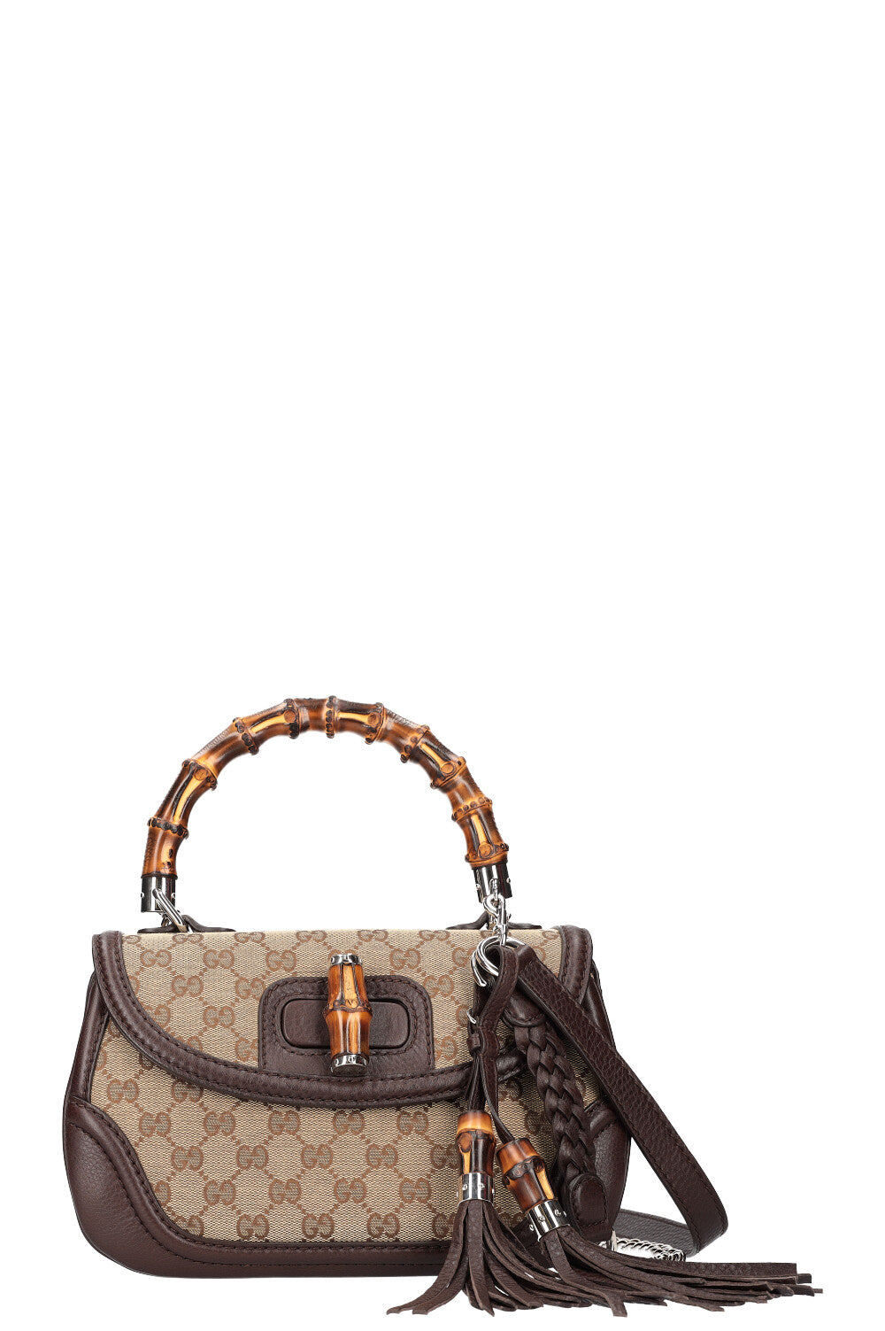 GUCCI Bamboo Top Handle Bag Canvas