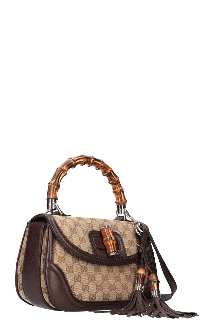 GUCCI Bamboo Top Handle Bag Canvas