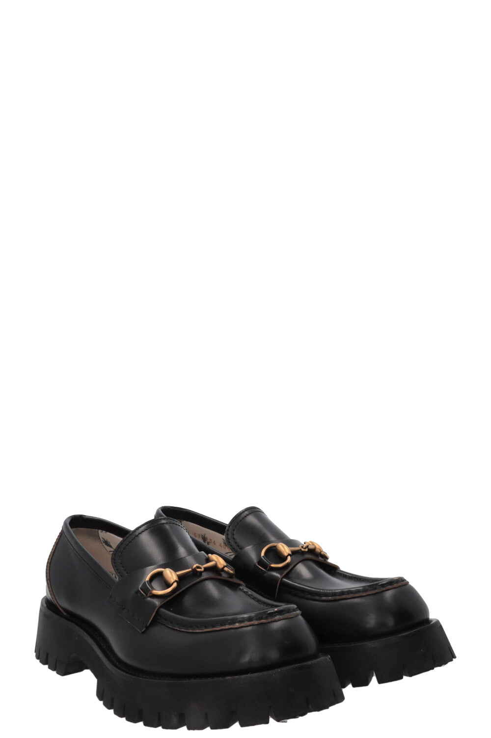 GUCCI Bee Embroidered Horsebit Platform Loafers Black