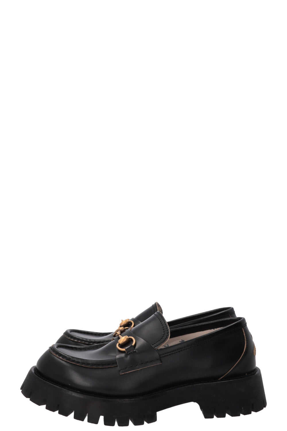 GUCCI Bee Embroidered Horsebit Platform Loafers Black