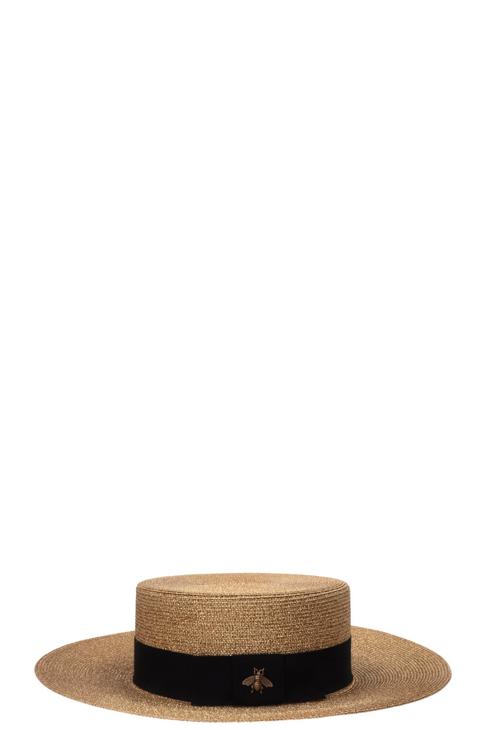 Chapeau GUCCI Bee en raphia doré
