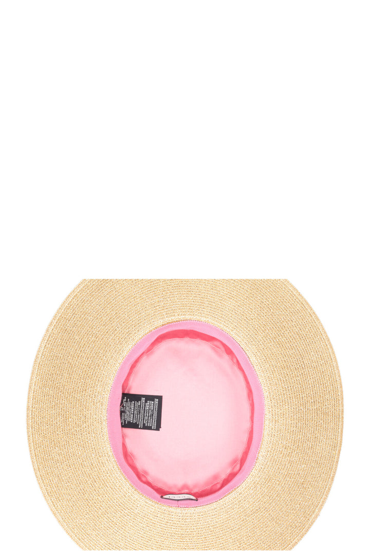 Chapeau GUCCI Bee en raphia doré