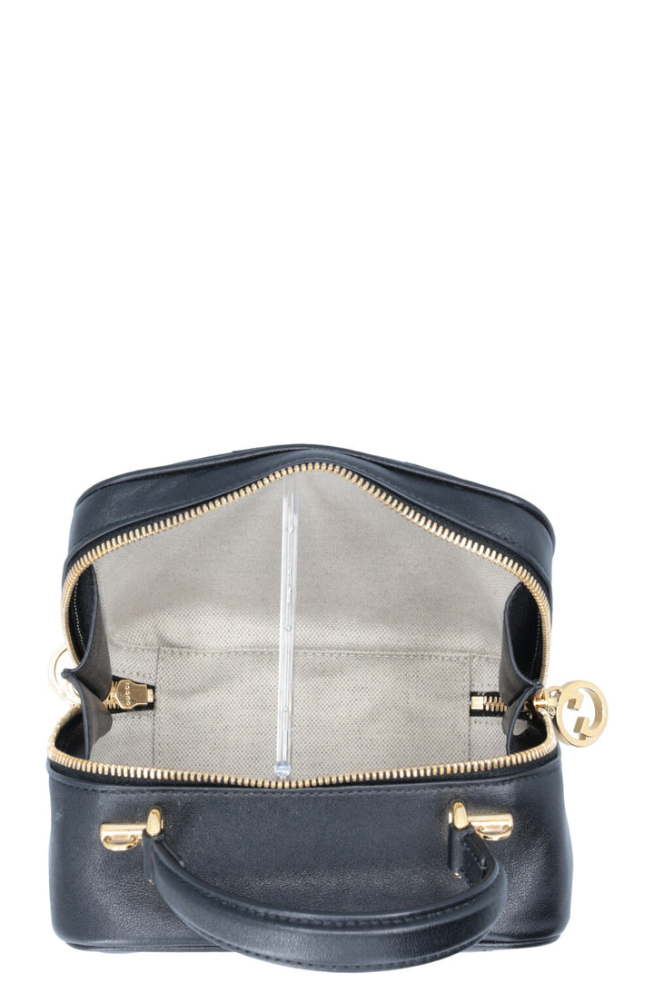 GUCCI Blondie Sac Porté Main G Entrelacés Cuir Noir