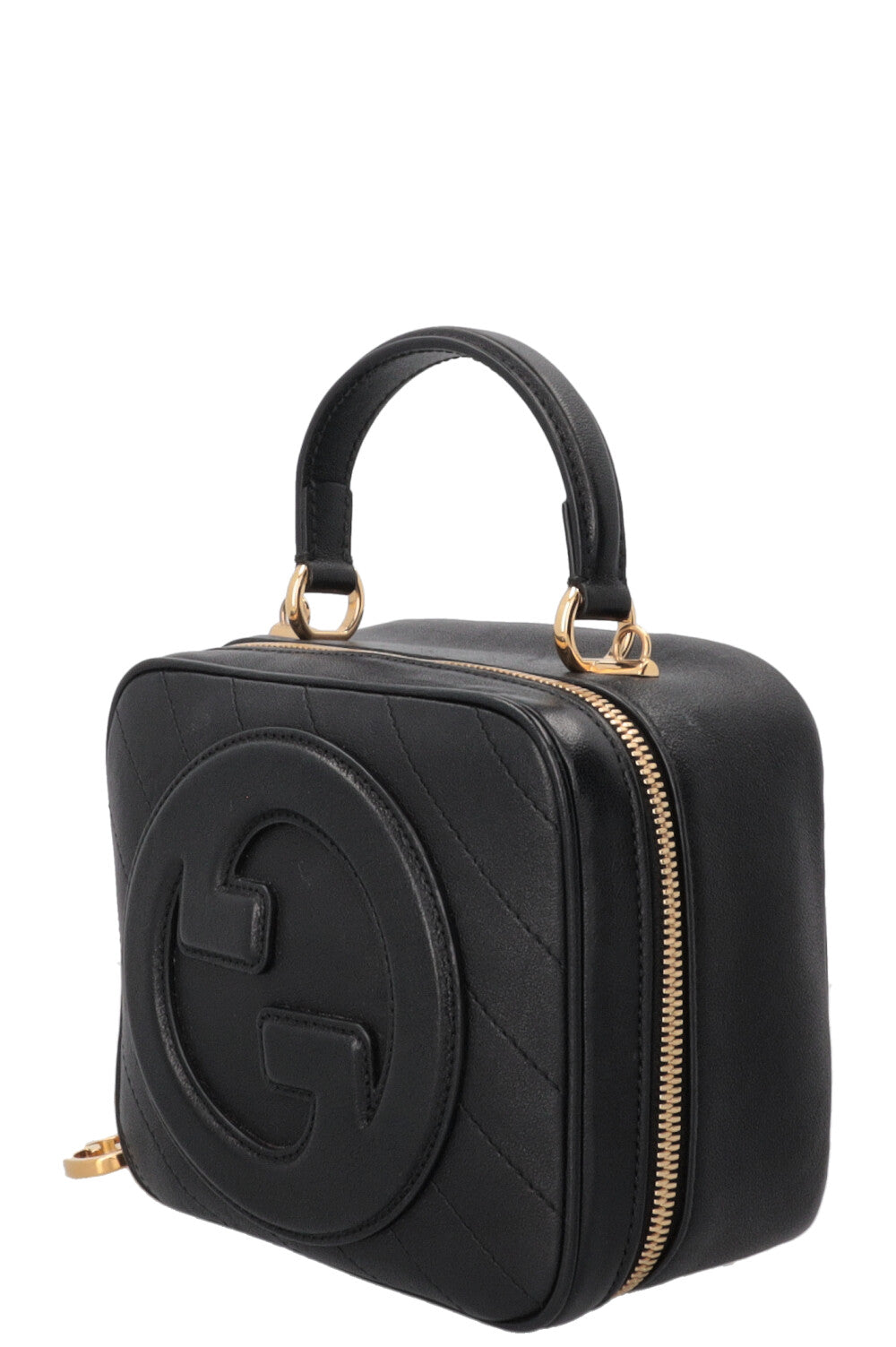 GUCCI Blondie Sac Porté Main G Entrelacés Cuir Noir