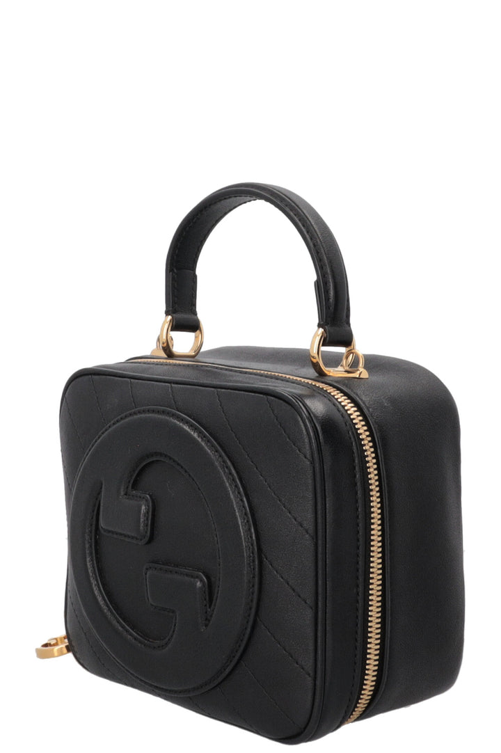 GUCCI Blondie Sac Porté Main G Entrelacés Cuir Noir