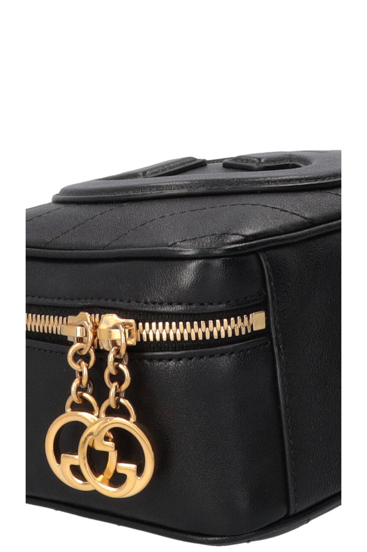 GUCCI Blondie Sac Porté Main G Entrelacés Cuir Noir
