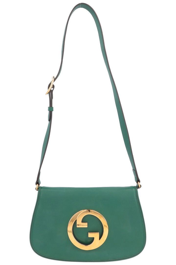 GUCCI Blondie Shoulder Bag Calfskin Green