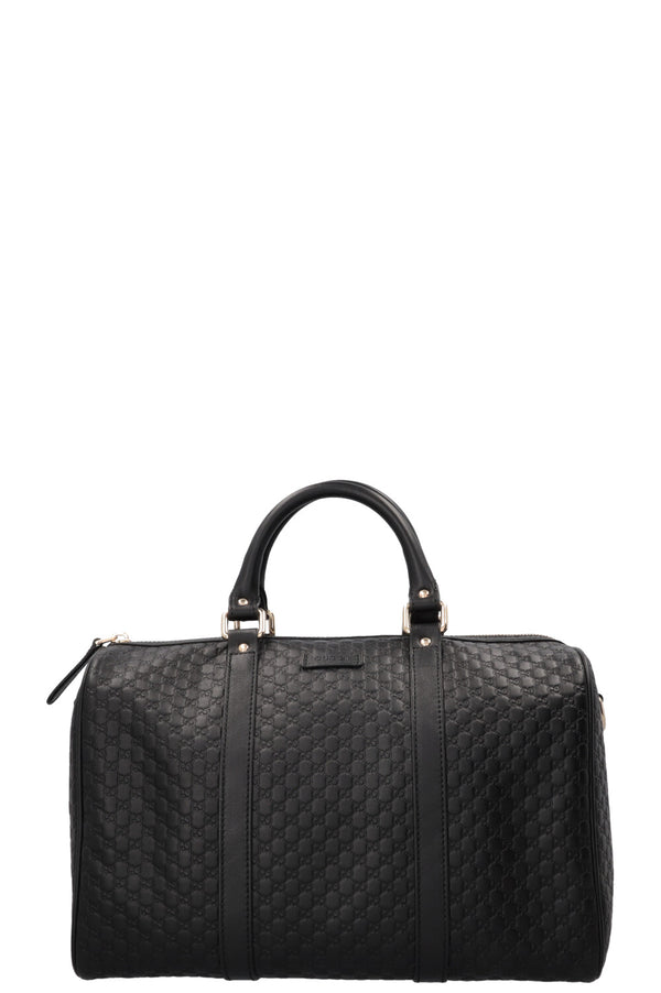 GUCCI Boston Bag Microguccissima Leather Black