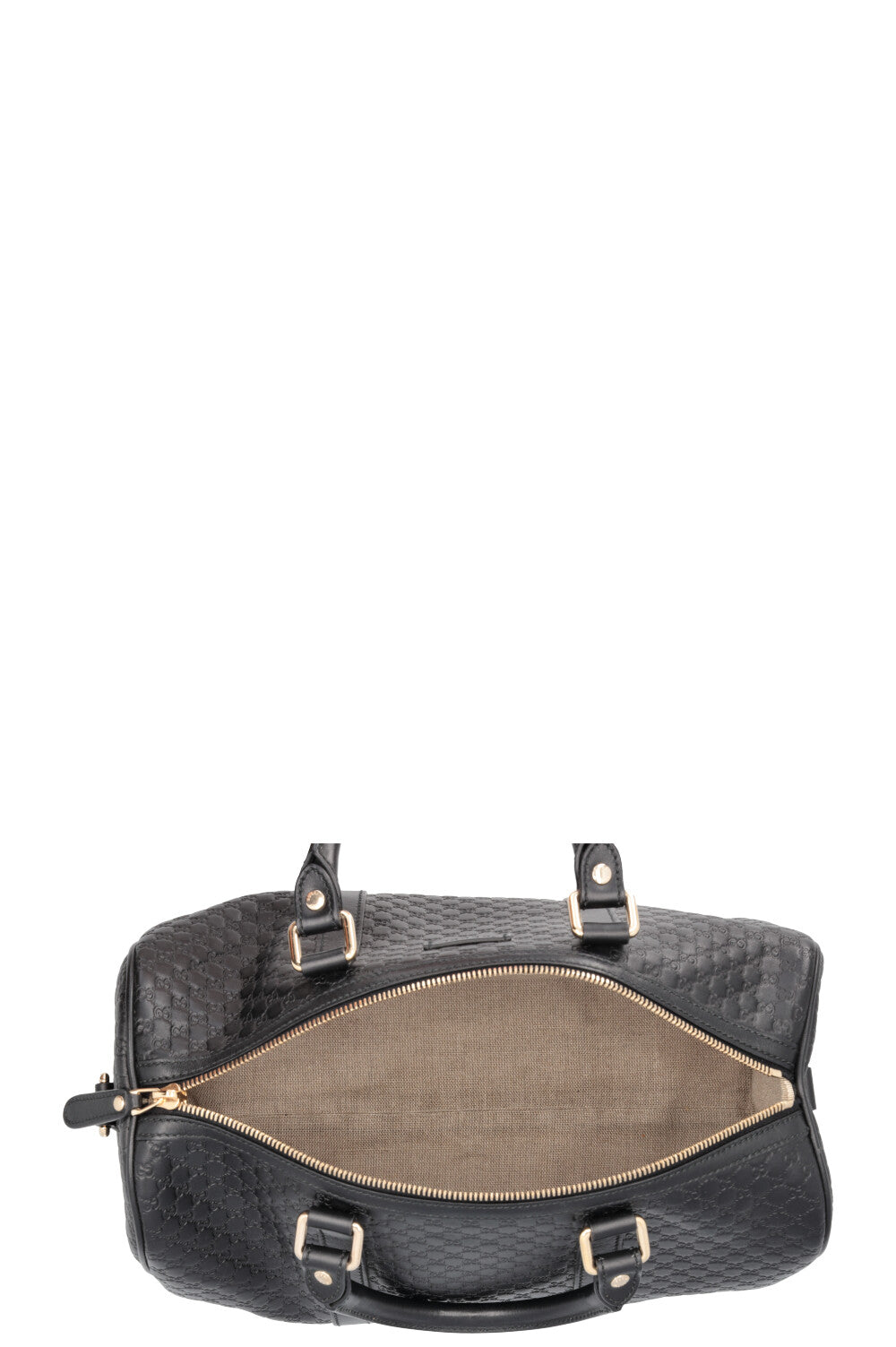 GUCCI Boston Bag Microguccissima Leather Black