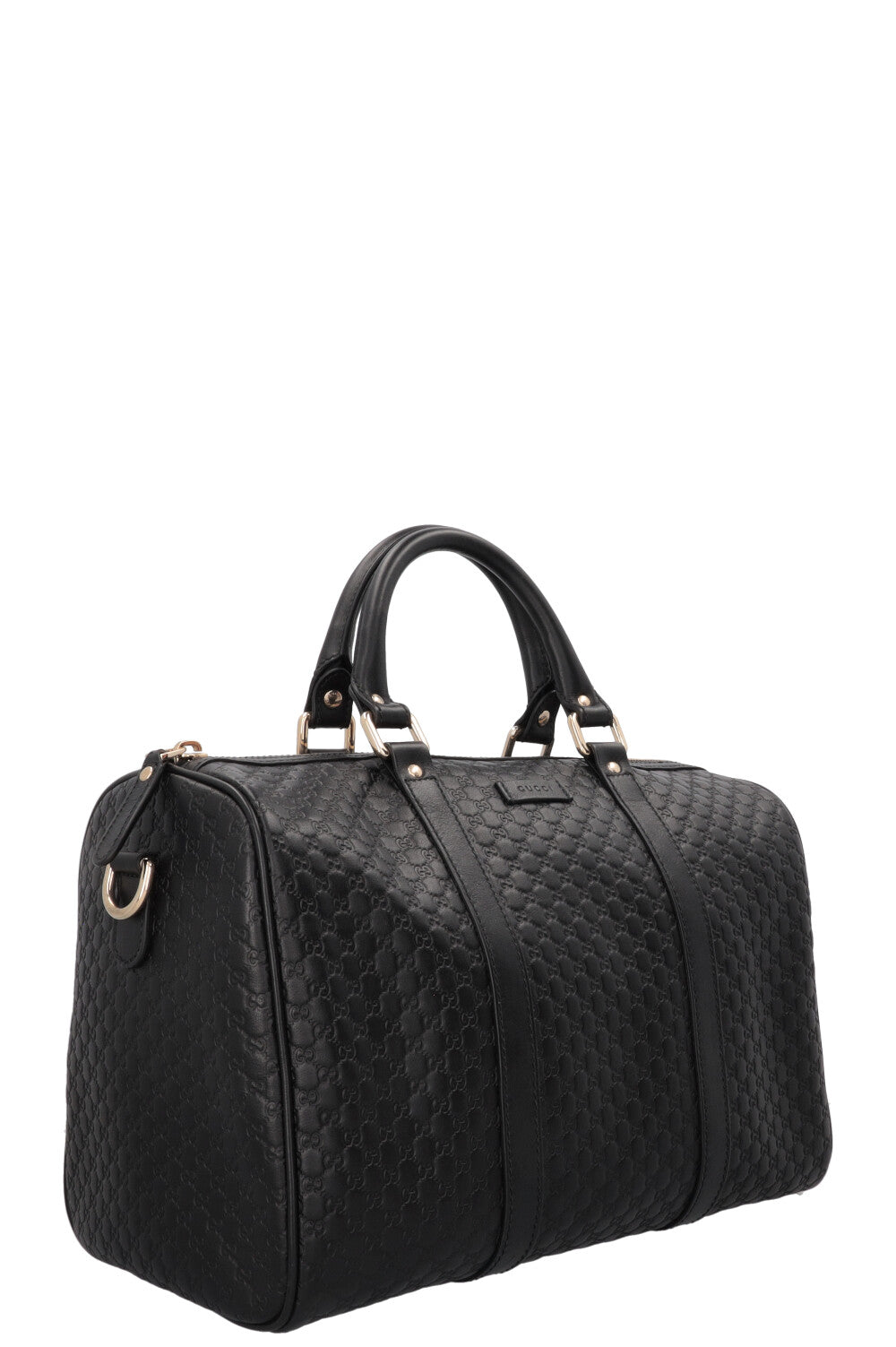 GUCCI Boston Bag Microguccissima Leather Black
