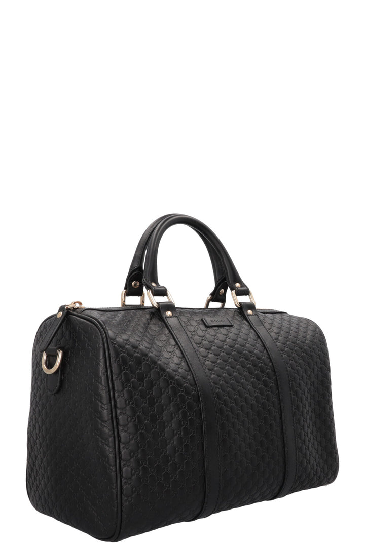 GUCCI Boston Bag Microguccissima Leather Black