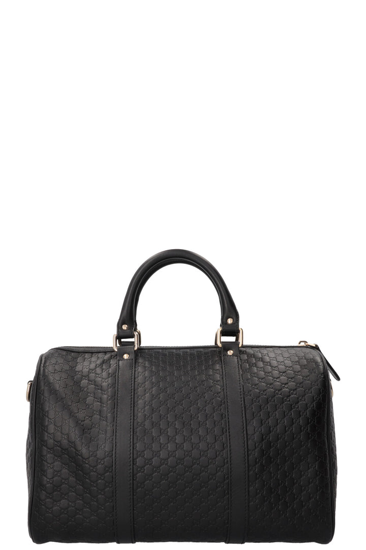 GUCCI Boston Bag Microguccissima Leather Black