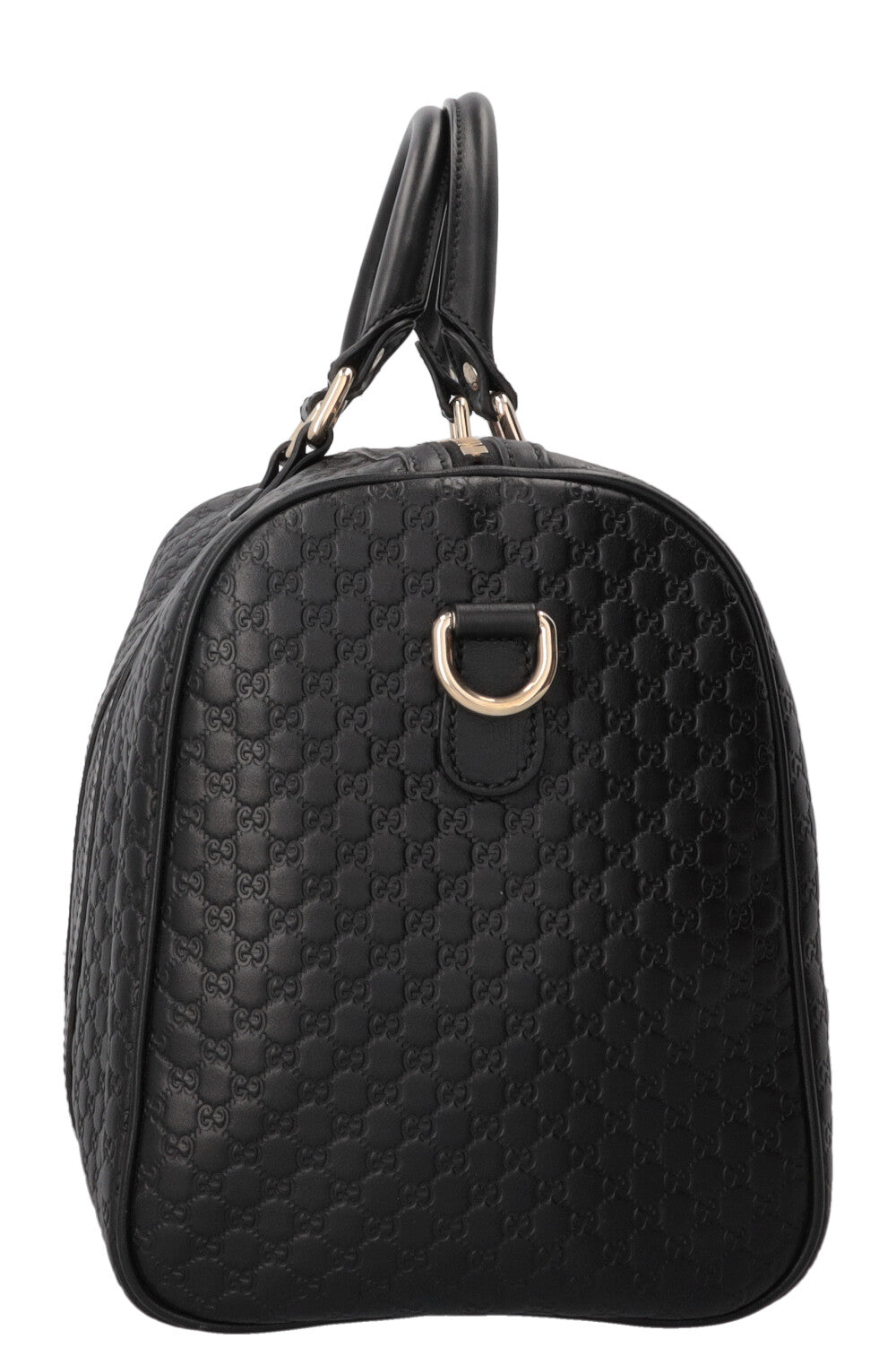 GUCCI Boston Bag Microguccissima Leather Black