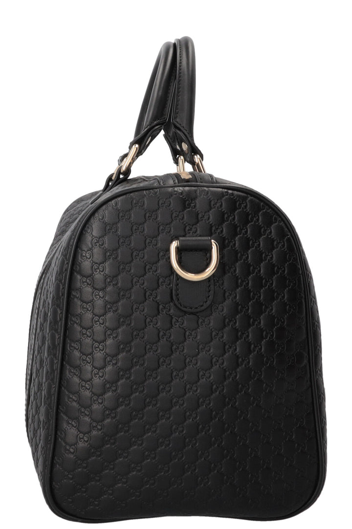 GUCCI Boston Bag Microguccissima Leather Black