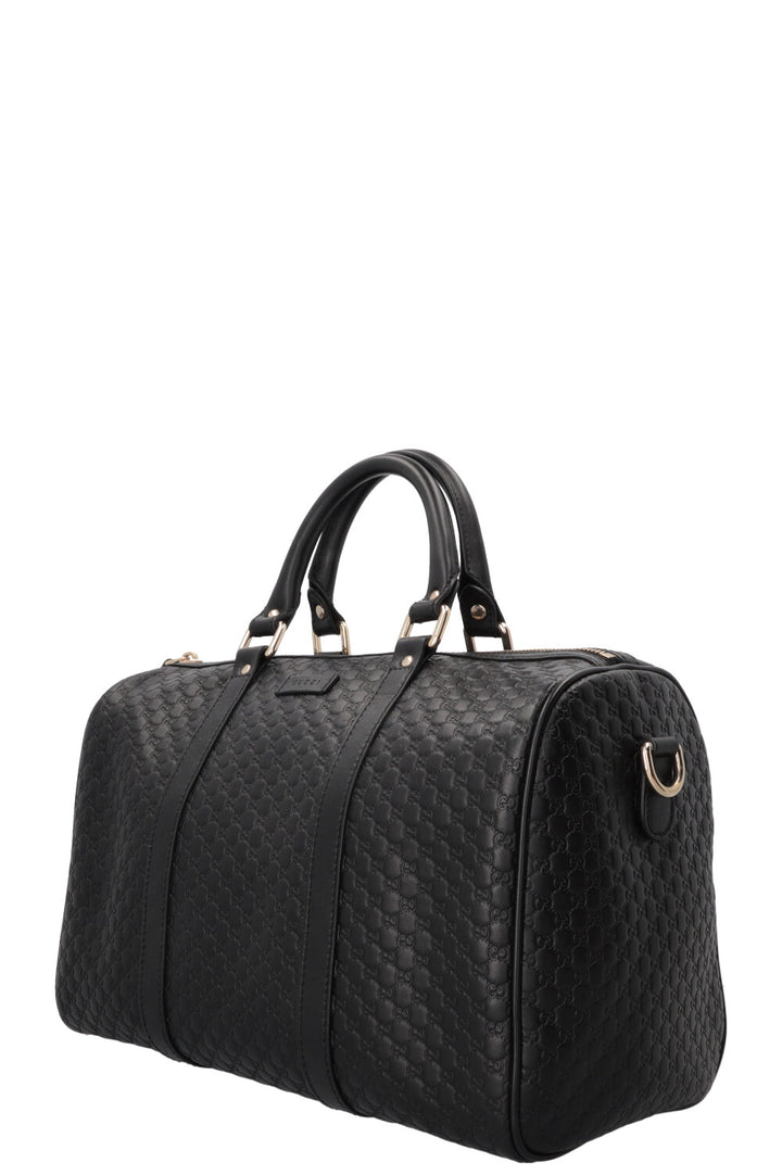 GUCCI Boston Bag Microguccissima Leather Black