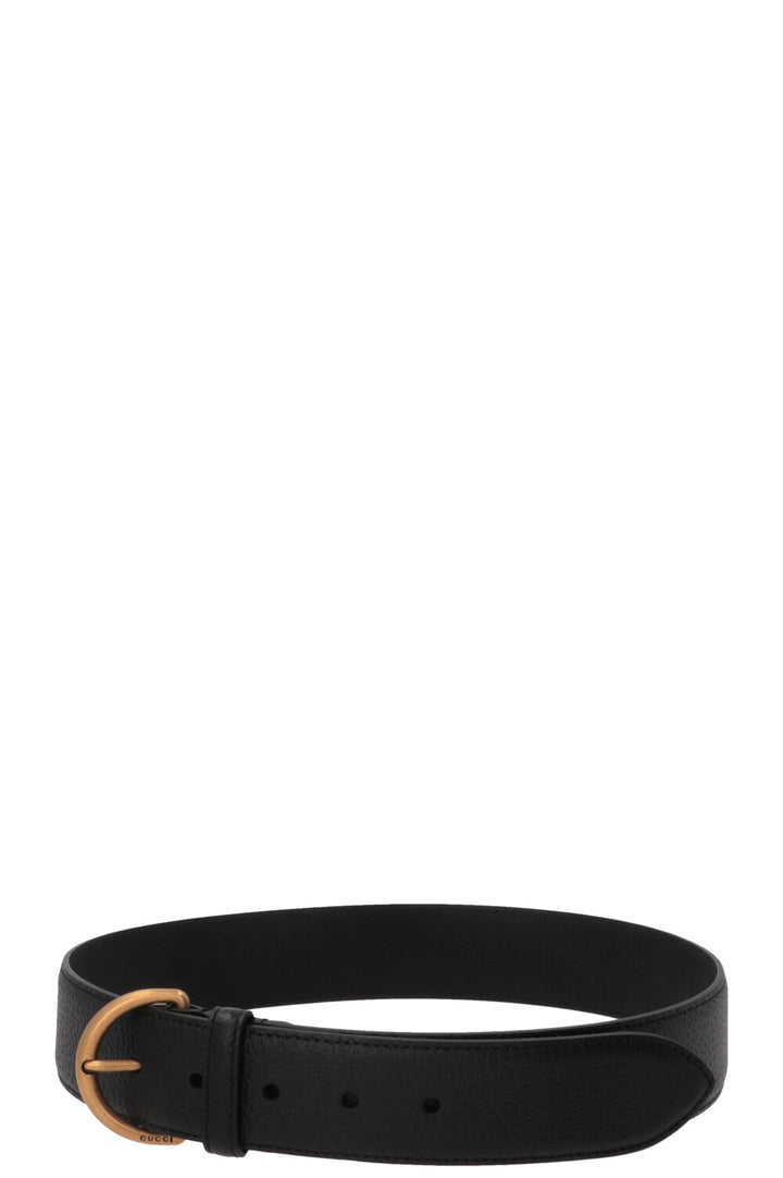 GUCCI Buckle Belt Leather Black
