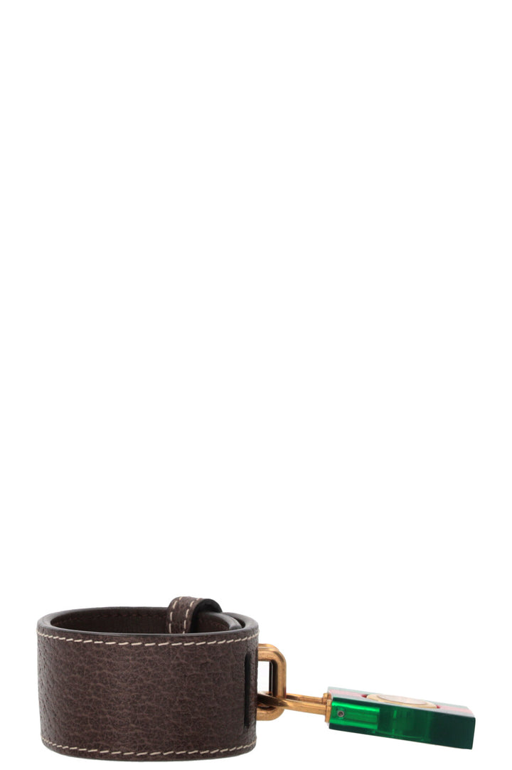 GUCCI Constance Padlock Watch Bracelet Strap Brown