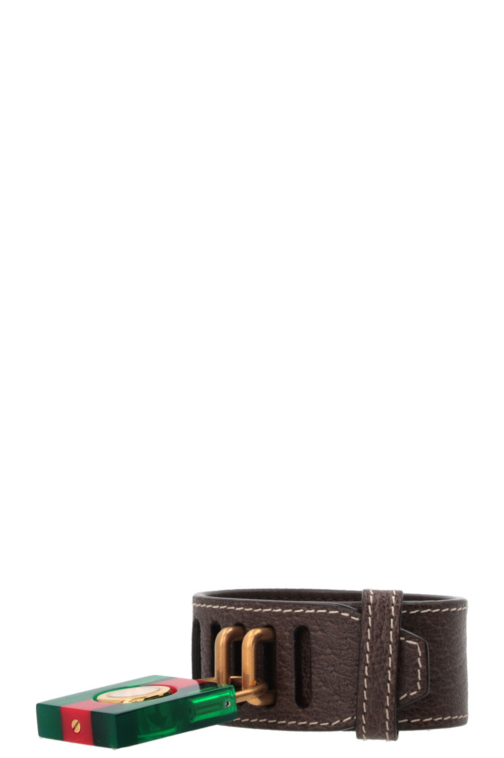 GUCCI Constance Padlock Watch Bracelet Strap Brown
