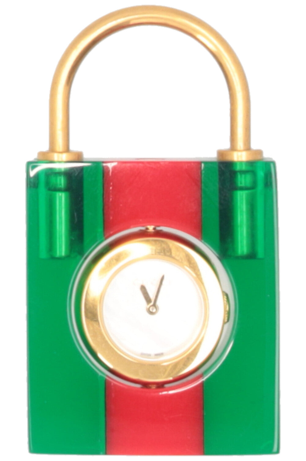GUCCI Constance Padlock Watch Bracelet Strap Brown