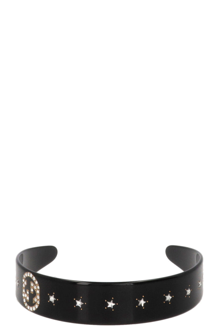 GUCCI Crystal Headband Black