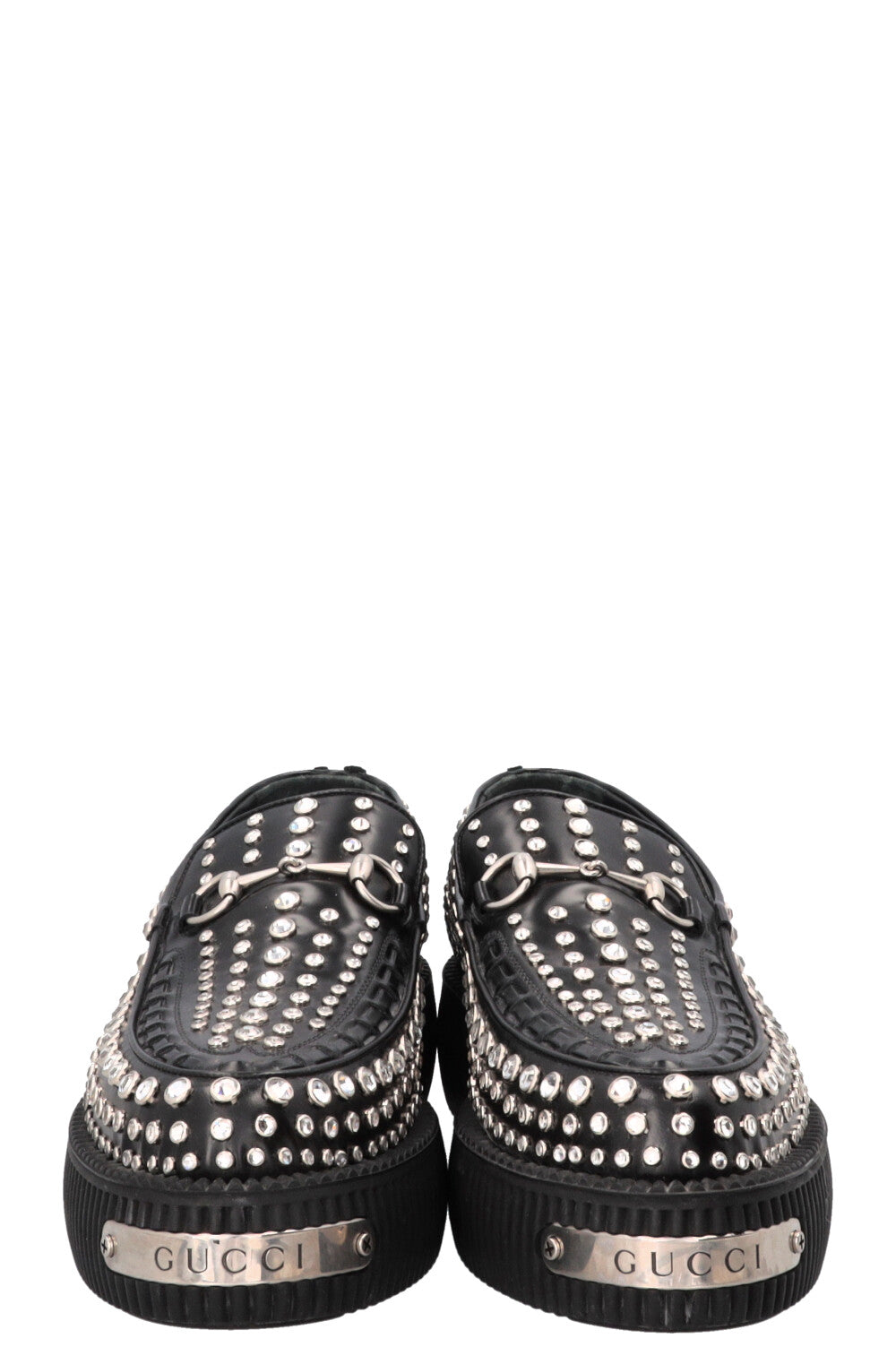 Mocassins à boucles Horsebit ornés GUCCI Creeper en cuir noir