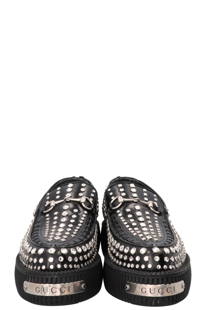 Mocassins à boucles Horsebit ornés GUCCI Creeper en cuir noir