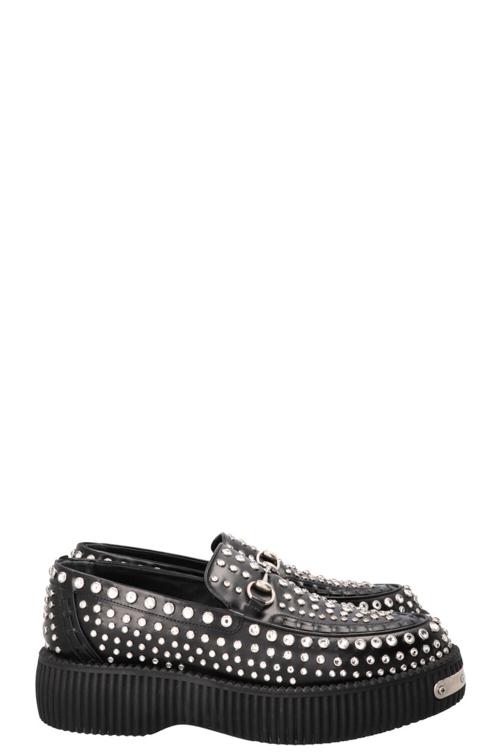 Mocassins à boucles Horsebit ornés GUCCI Creeper en cuir noir