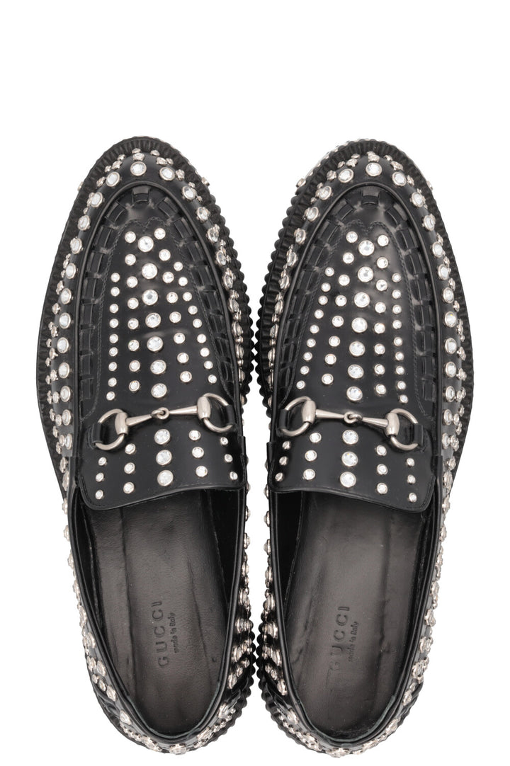 Mocassins à boucles Horsebit ornés GUCCI Creeper en cuir noir