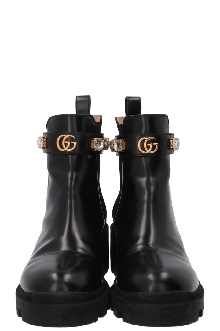 Bottines Trip GUCCI ornées en cuir de veau noir