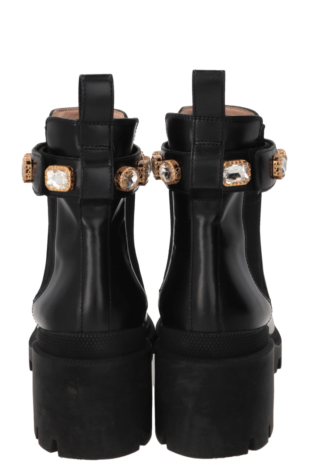 Bottines Trip GUCCI ornées en cuir de veau noir