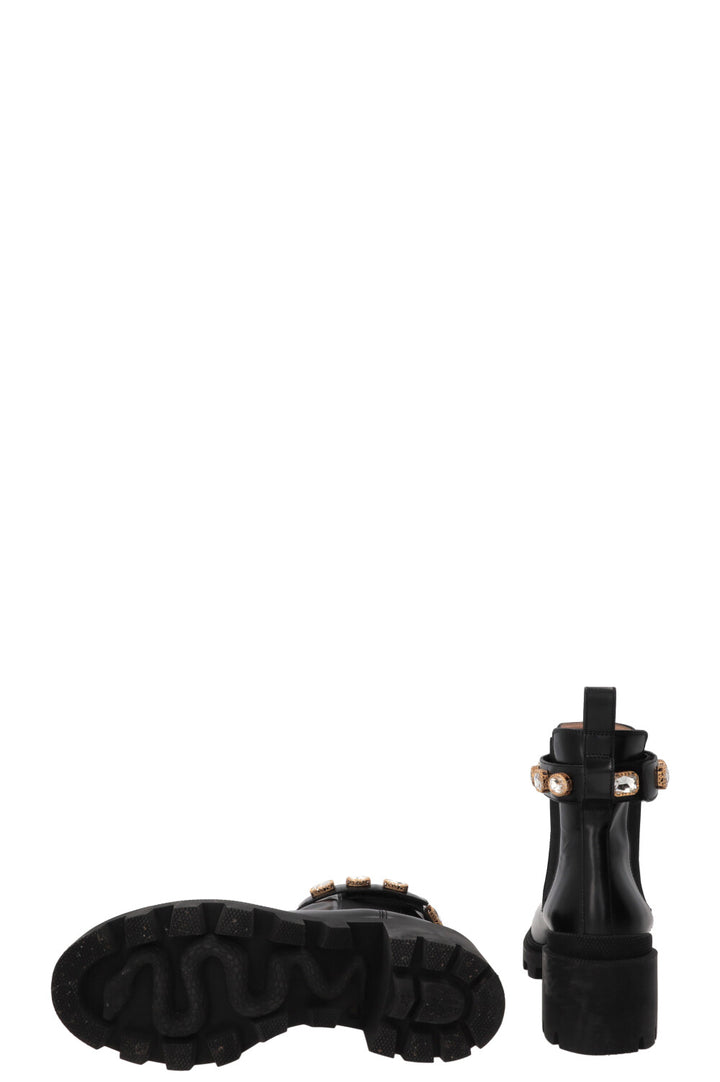 Bottines Trip GUCCI ornées en cuir de veau noir