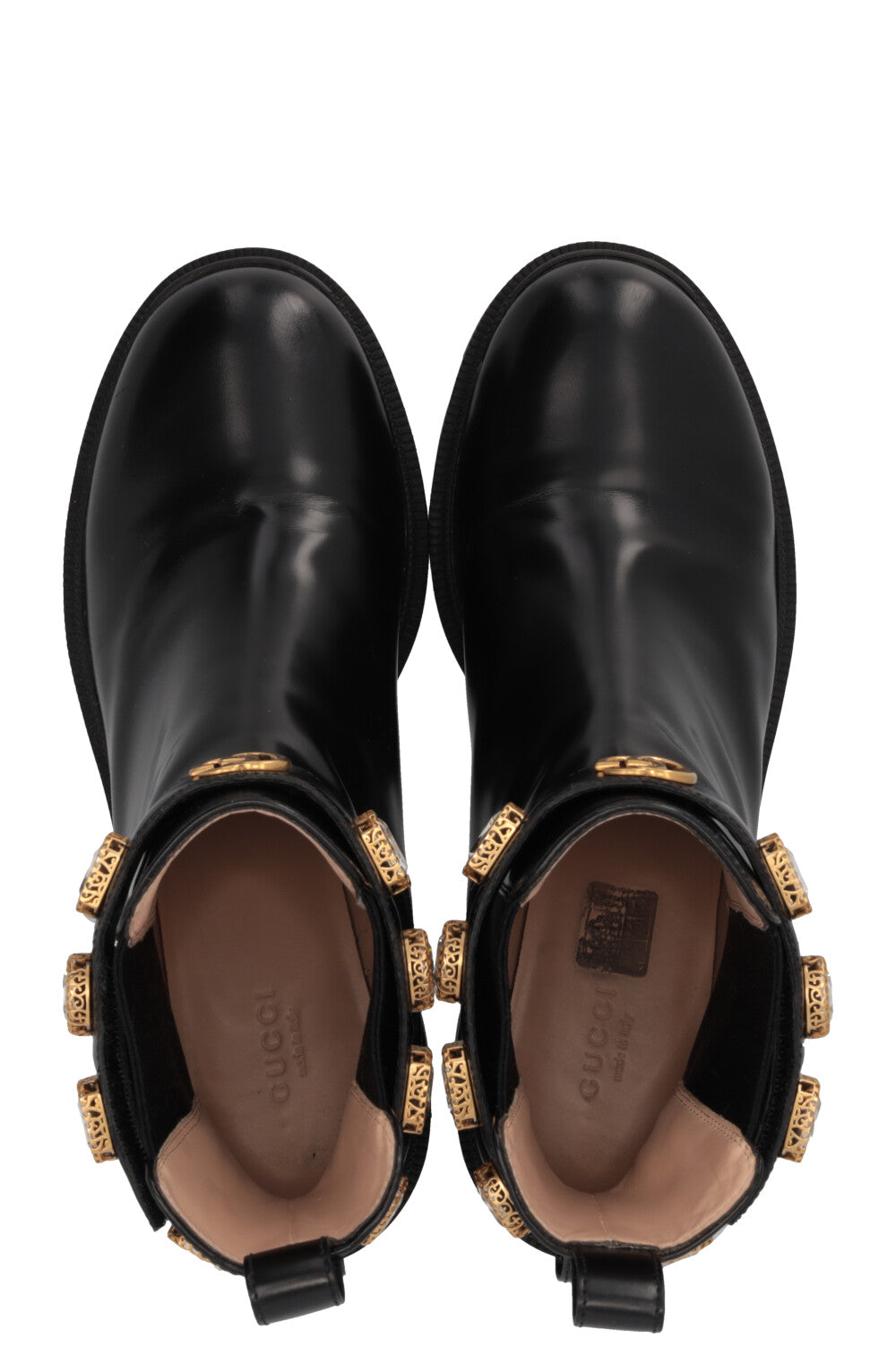 Bottines Trip GUCCI ornées en cuir de veau noir