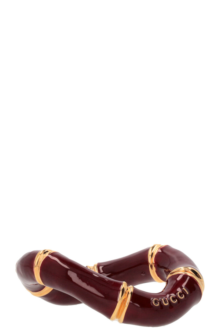 GUCCI Enamel Bamboo Bracelet Bordeaux